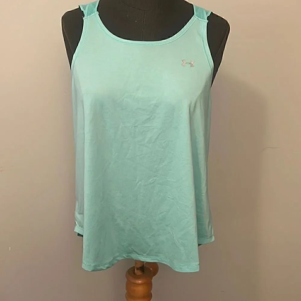 Under Armour Women's Teal Loose Scoop Neck Athletic Tech Tank
